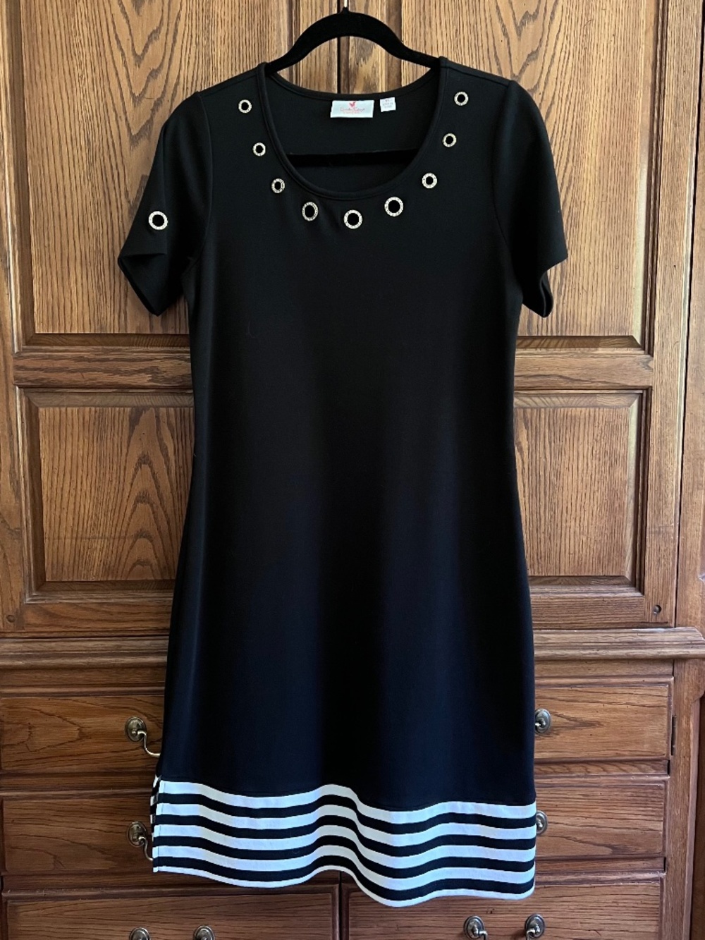 Quacker Factory Black Short Sleeve Cotton Dress - Size X-Small
